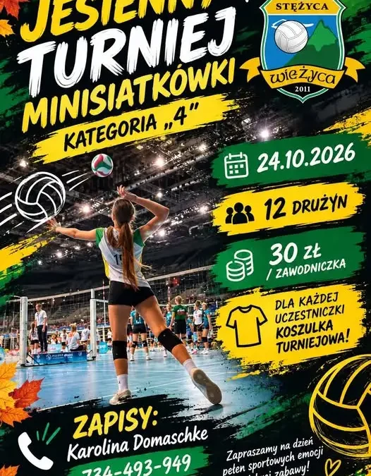 Jesienny Turniej Minisiatkówki „4” w Stężycy – zapisy trwają
