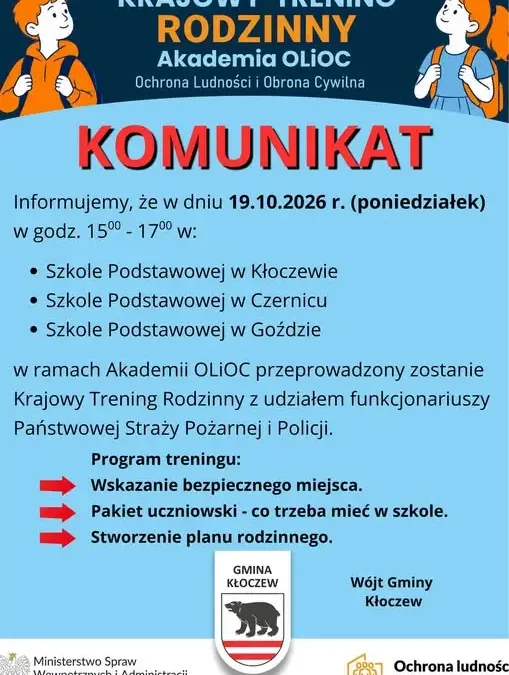 Krajowy Trening Rodzinny w Gminie Kłoczew – praktyczna wiedza o bezpieczeństwie