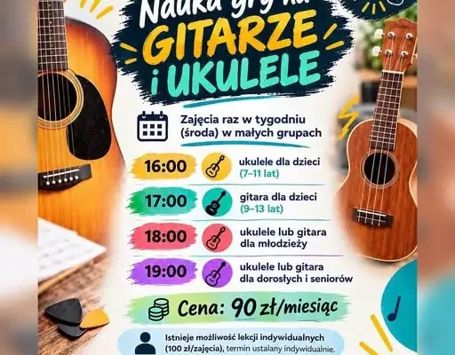 Dęblin: ruszyły zajęcia gry na gitarze i ukulele w Miejskim Domu Kultury