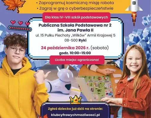 Bezpłatne warsztaty z programowania i robotyki dla dzieci w Rykach