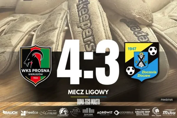 WKS Prosna Wieruszów 4:3 KS Złoczewia Złoczew – relacja z meczu