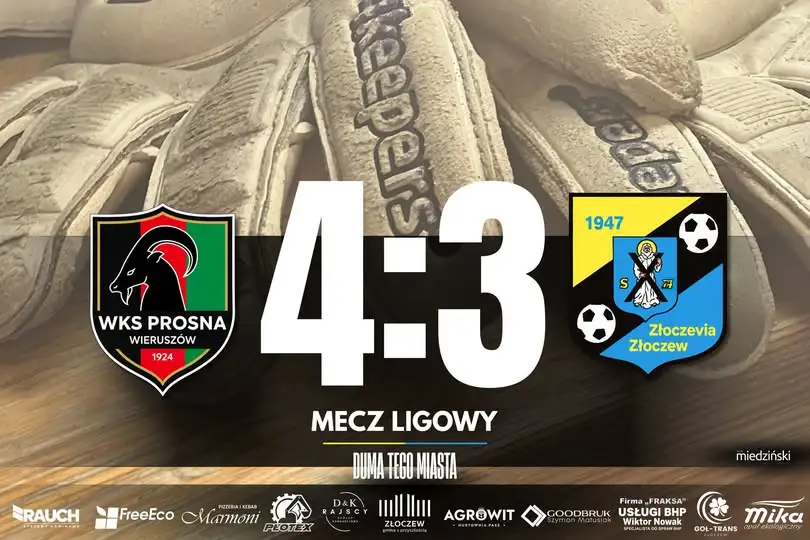WKS Prosna Wieruszów 4:3 KS Złoczewia Złoczew – relacja z meczu