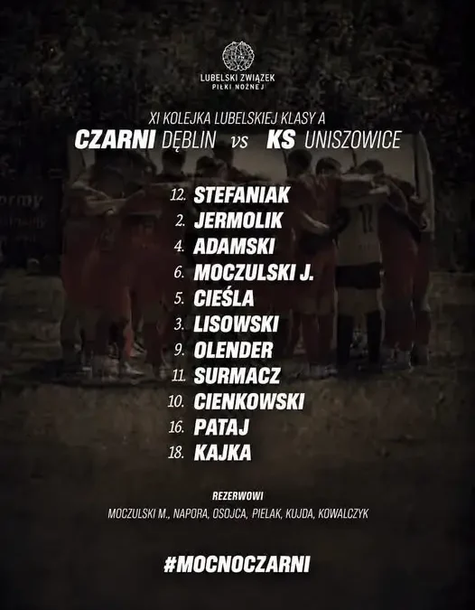 Czarni Dęblin zagrają z KS Uniszowice w XI kolejce lubelskiej klasy A