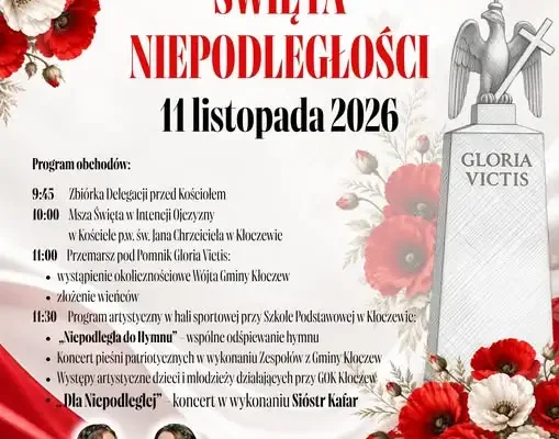 Gminne obchody Narodowego Święta Niepodległości w Kłoczewie – znamy program