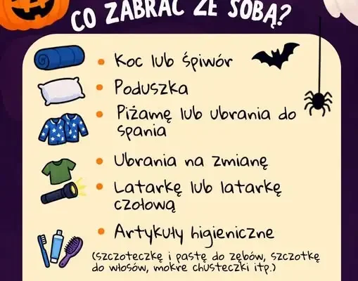 Nocowanka halloweenowa w GOK Stężyca – co zabrać?