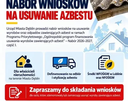 Dęblin: rusza nabór wniosków na usuwanie azbestu. Kto może skorzystać?