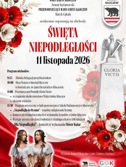 Kłoczew zaprasza na obchody 108. rocznicy odzyskania niepodległości